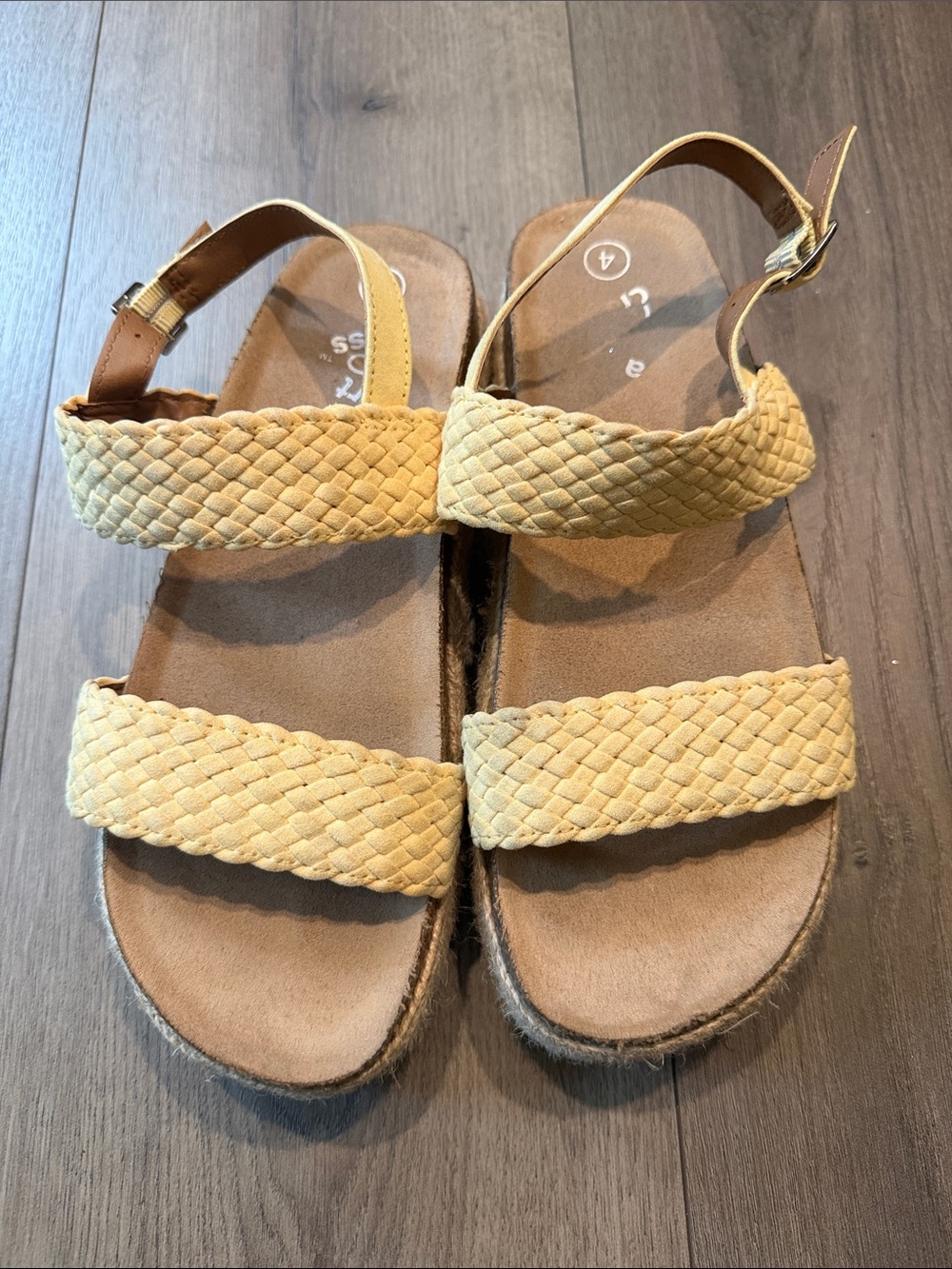 art class Braided Double-Strap Sandals - Mustard Yellow